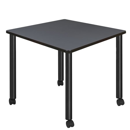 Regency Kee Mobile Tables, 36 W, 36 L, 29 H, Wood, Metal Top, Grey TBMC3636GYBK
